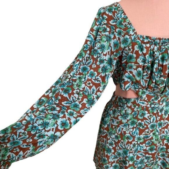 Free People Jael Printed Mini Dress In Ginger Snap Size Small NWT - Picture 6 of 12